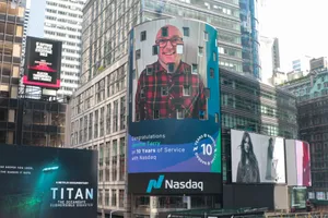My Picture on Nasdaq Tower in Times Square, NY