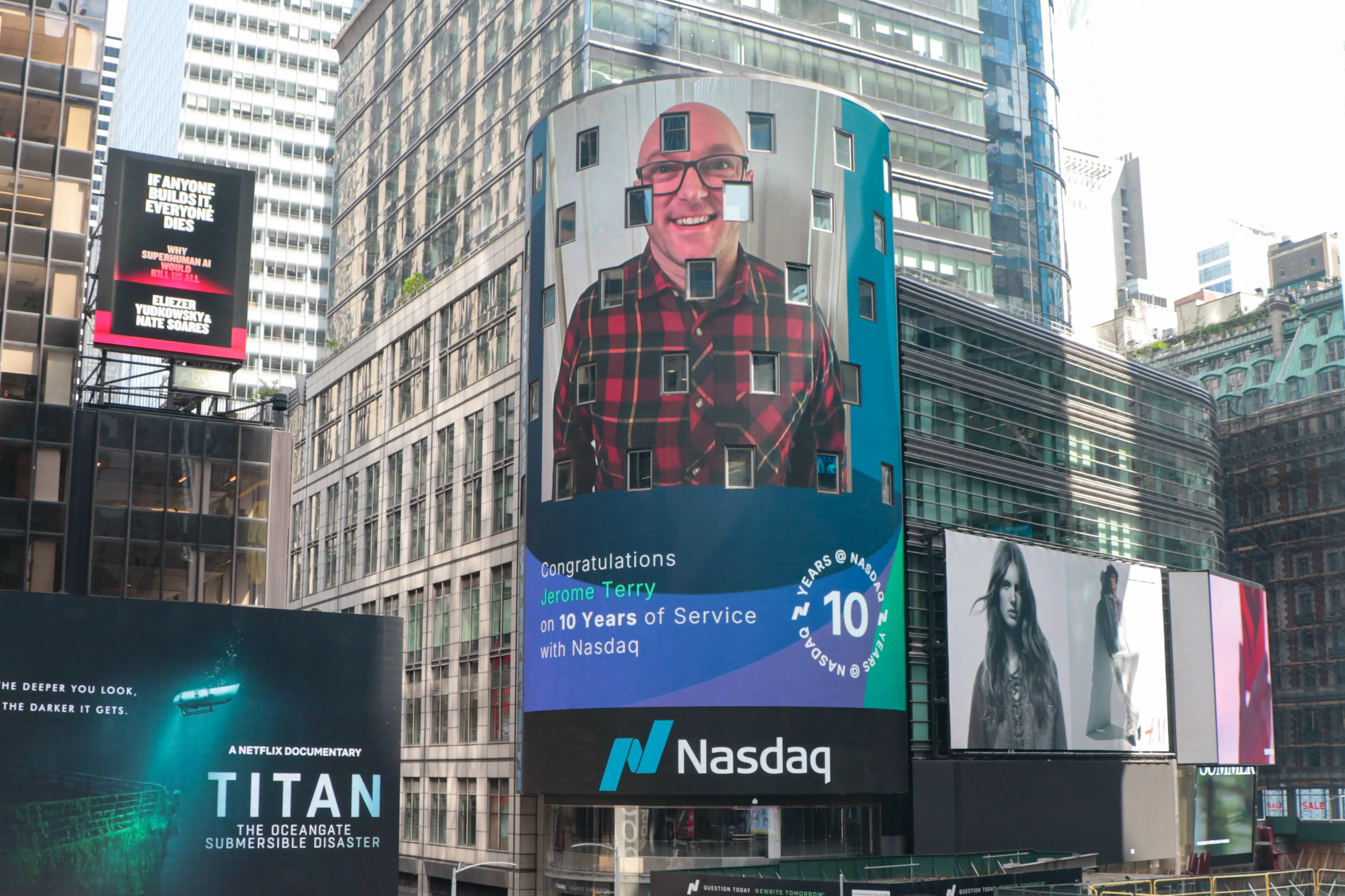 My Picture on Nasdaq Tower in Times Square, NY